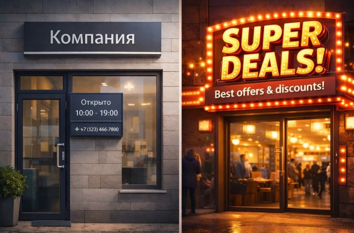 Информационная вывеска и рекламная конструкция: в чём разница?